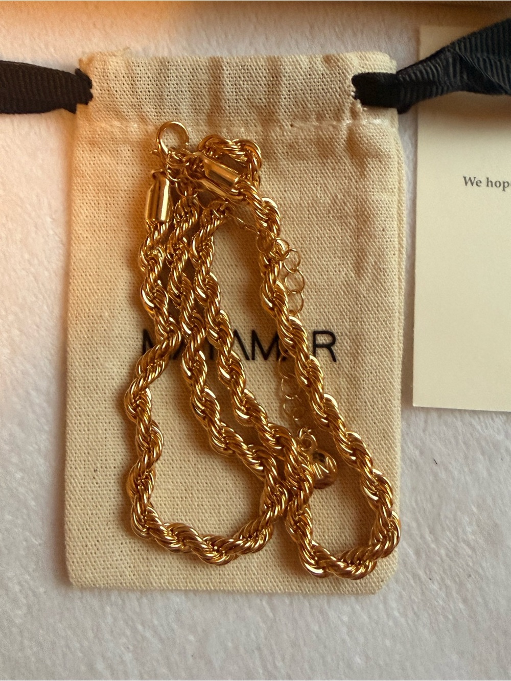 925 Sterling Silver Gold Plated Rope Chain Necklace Mayamar Brand New